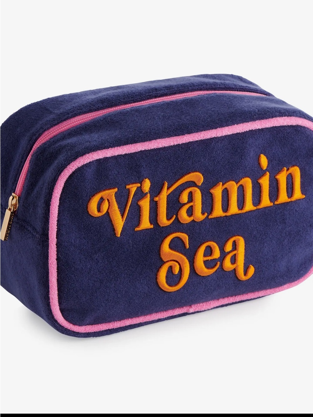 Shiraleah Cabana "Vitamin Sea" Medium Zip Pouch – Navy